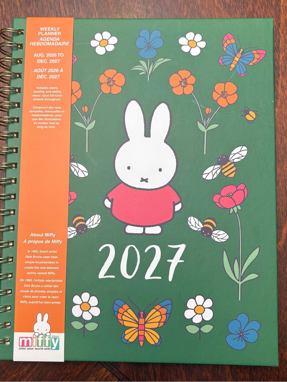 *NEW* Miffy Green Floral 2027 Spiral Planner